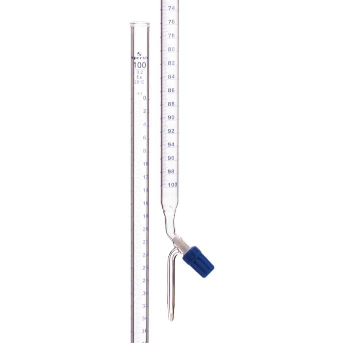 Burette With PTFE Needle Valve (Rotaflow) Stopcock, ISO "Class B"