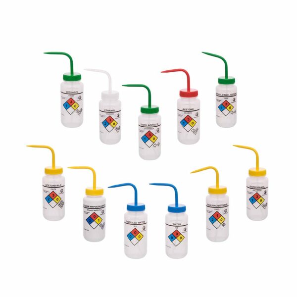 LDPE Wash Bottle with Safety Labeling