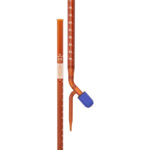 Burette Amber With Screw Type, PTFE Needle Valve Stopcock  (Rotaflow), ISO "Class A"