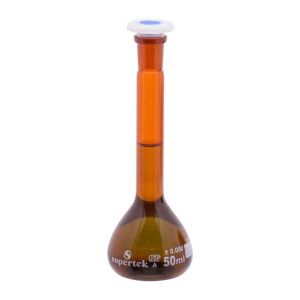 Volumetric Flask Amber Glass with Polypropylene Stopper, Class A - Image 3