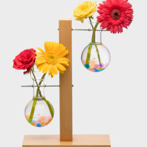 Wooden Flask Planter Double