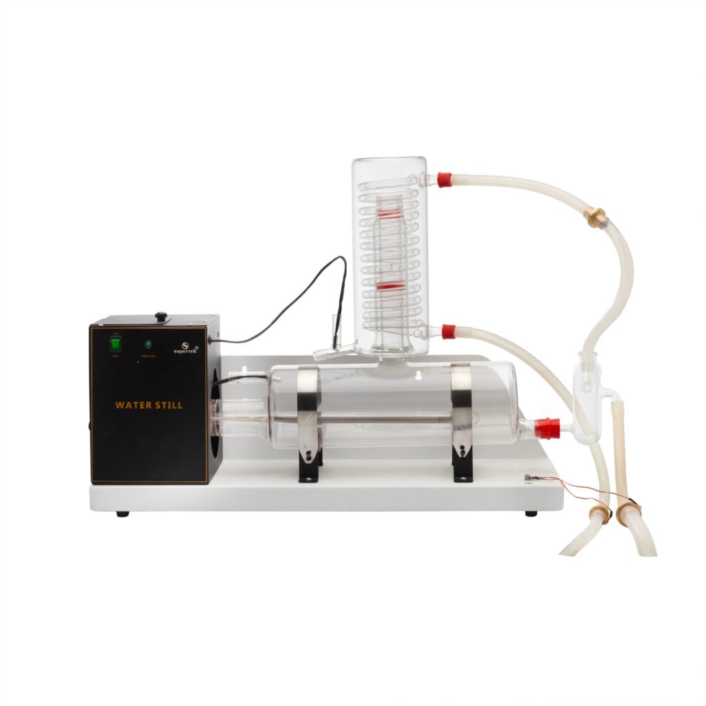 Advanced All-Glass Water Still – Pure Distillate, Full Safety